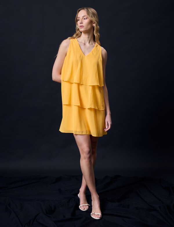 Vestido Capas ANARANJADO