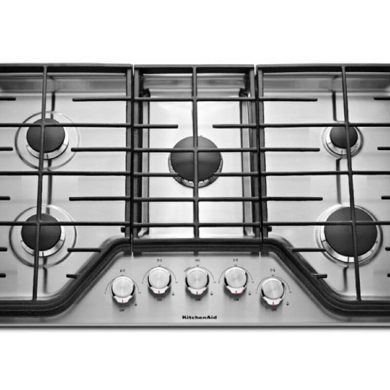 ESTUFA EMPOTRABLE KITCHEN-AID, 30"-76CM, 5 QUEMADORES, A GAS 001