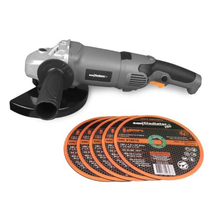AMOLADORA 7" 1600 W GLADIATOR AA518 + 5 DISCOS AMOLADORA 7" 1600 W GLADIATOR AA518 + 5 DISCOS