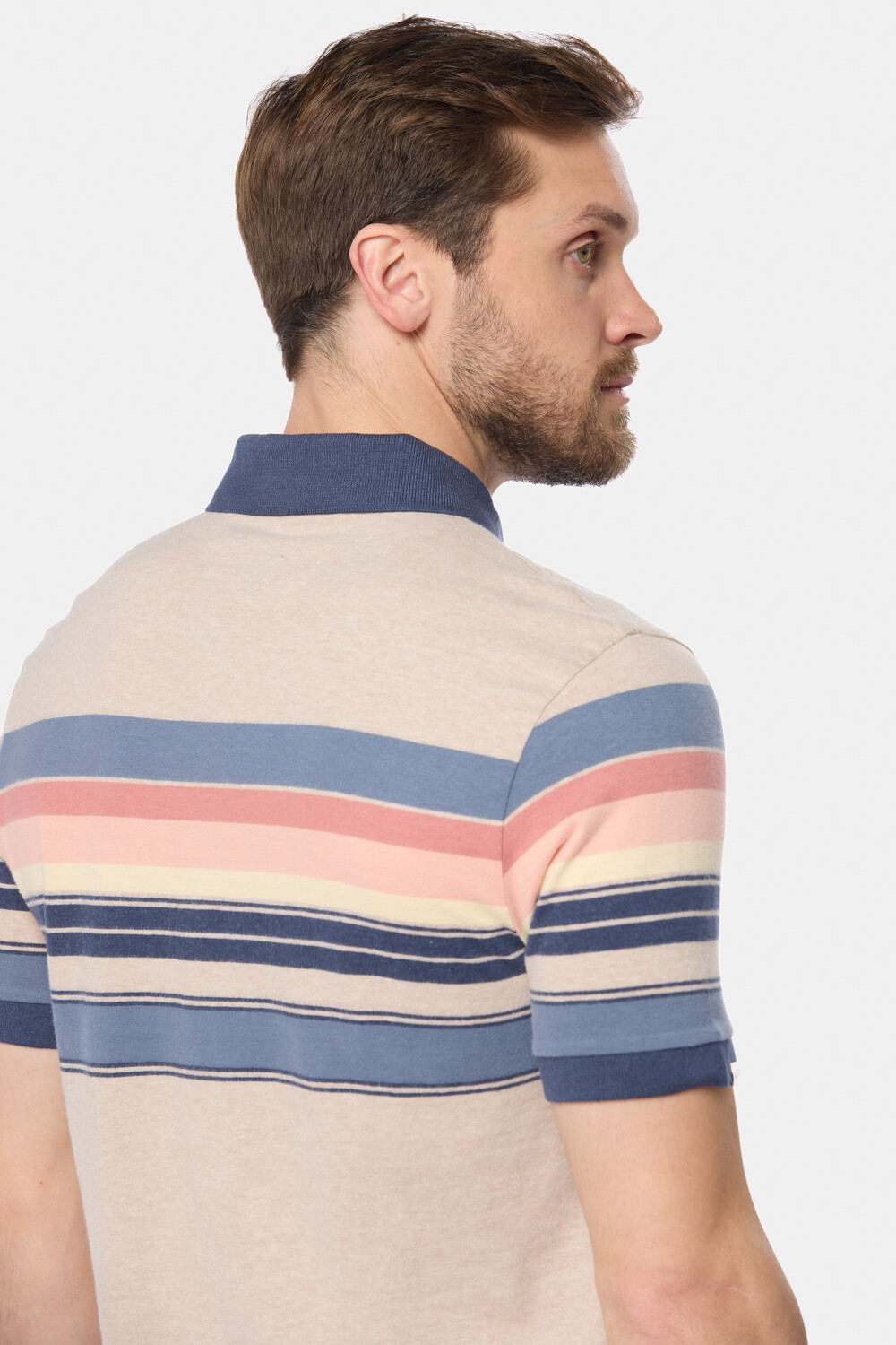 REMERA POLO RAYADA Beige