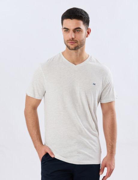 REMERA BÁSICA V DE ALGODÓN Gris