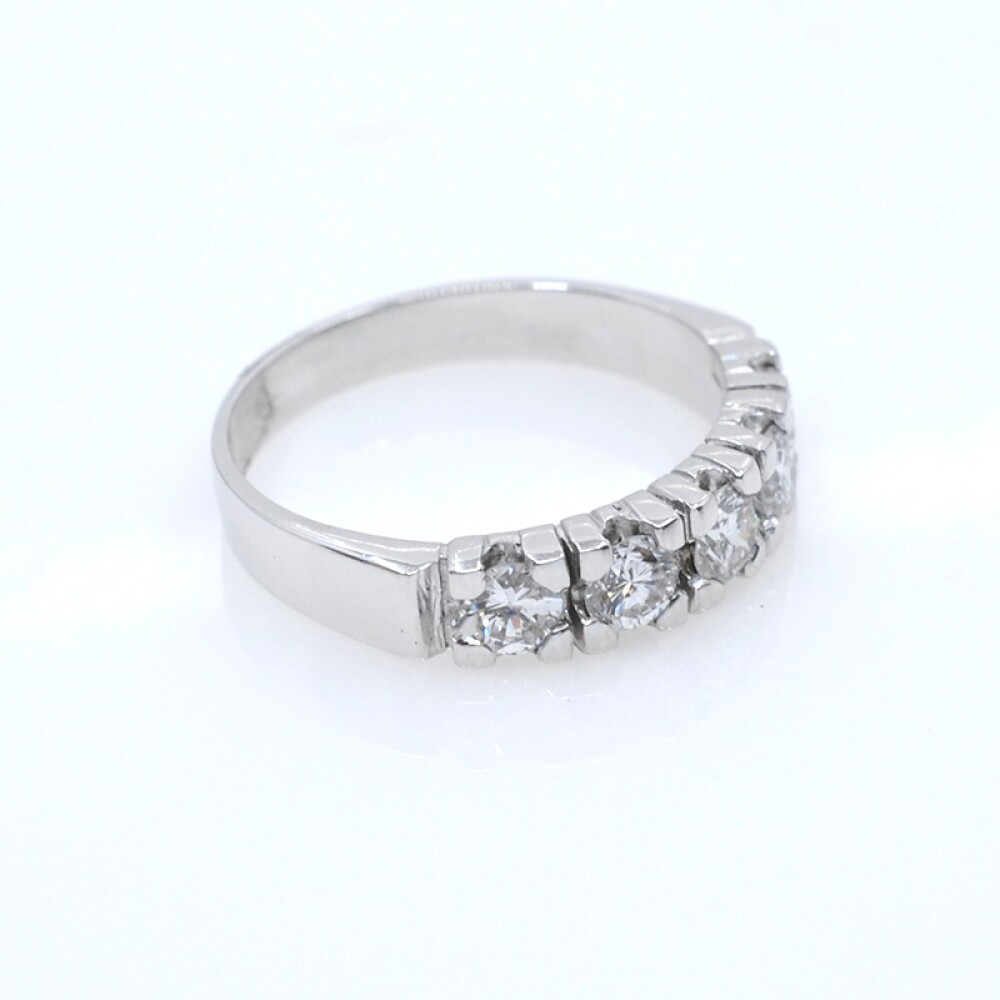 Anillo oro 18k blanco y brillantes Anillo oro 18k blanco y brillantes