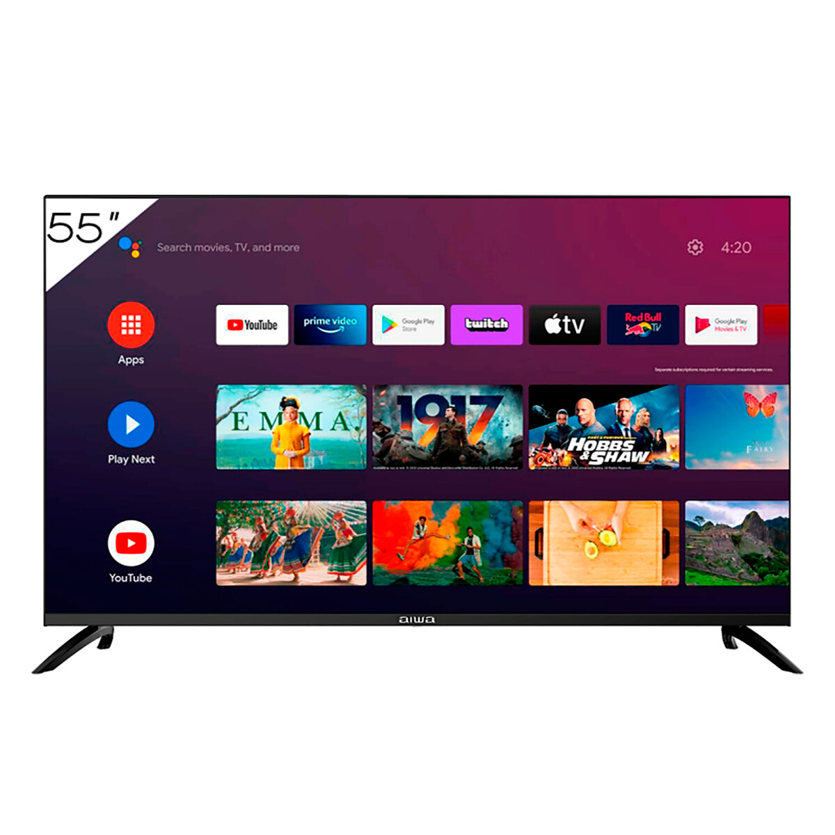Tv Led Aiwa UHD 4K 55" Smart Google TV Comando De Voz - Unica 