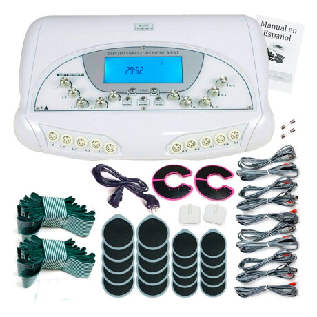 Electroestimulador Ondas Rusas 20 Electrodos Profesional Rey Blanco