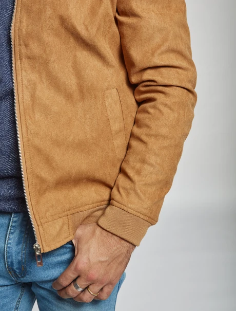 Campera bomber gamuza tostado