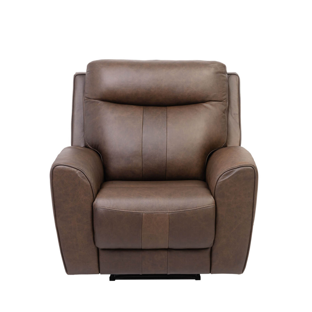 RECLINABLE 1 CUERPO CUERO MARRON AZUMI CHOC.