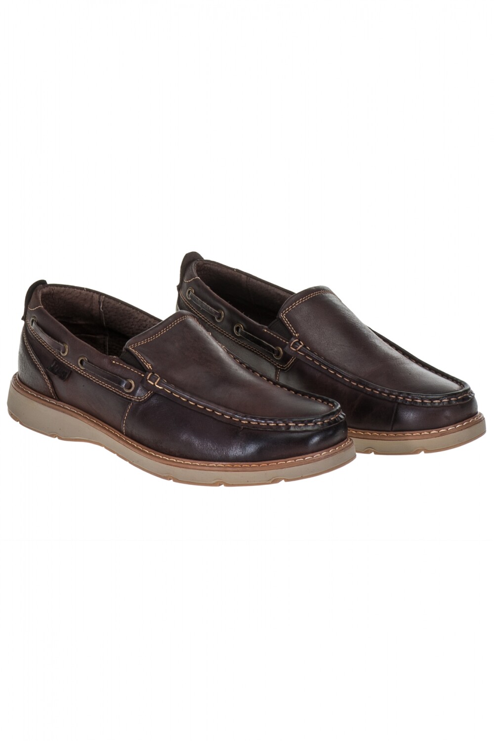 ZAPATO DE CUERO SIN CORDONES Marron