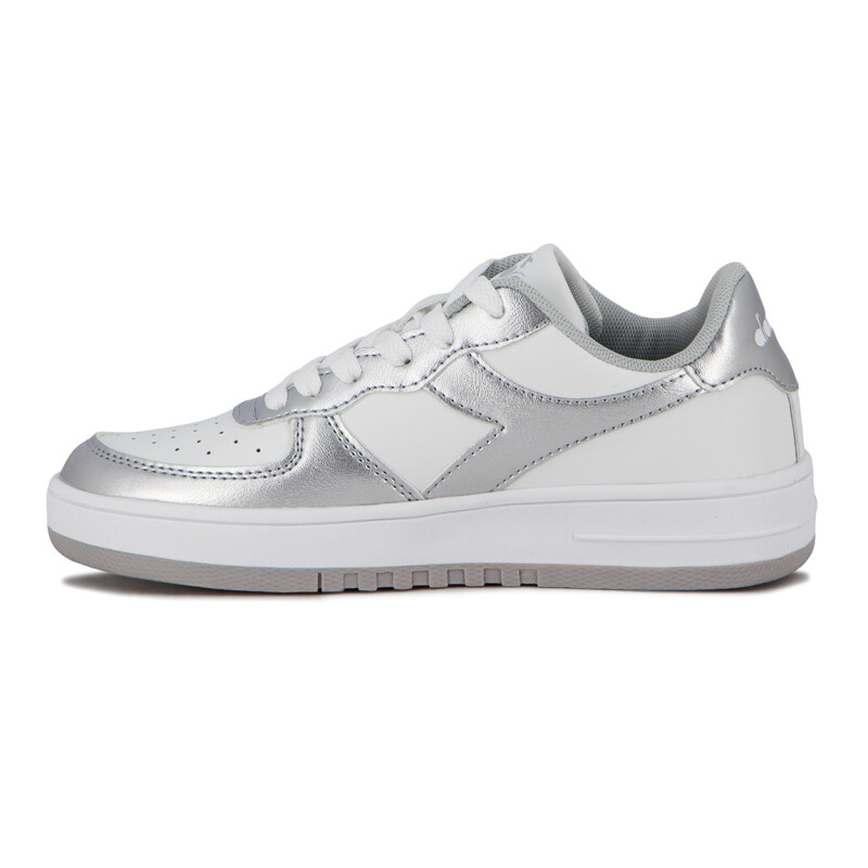 Championes Casuales Mujer Diadora Spitfire III Blanco-Plateado