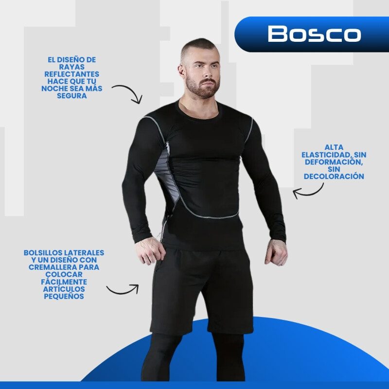 Conjunto Deportivo Hombre Sport 5 Piezas Gym Negro