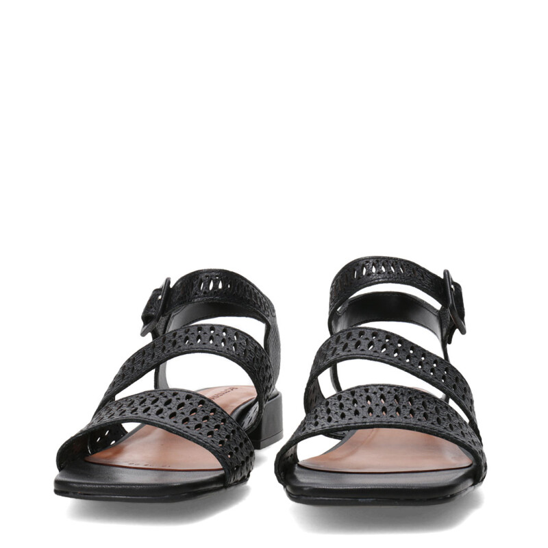 Sandalias de Mujer Bottero Cuero Calado Negro