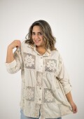 Camisa broderie bordada Beige