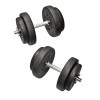 Kit 2 Mancuernas Maciza Cromada C/ Rosca + 30 Kilos Pesas 2x10Kg 2x5Kg
