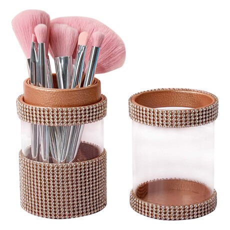 Set 7 Brochas Pinceles Maquillaje con Estuche Almacenamiento Rosado