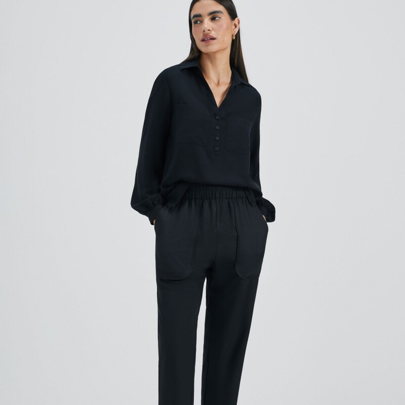 CAMISA ML FEM NEGRO
