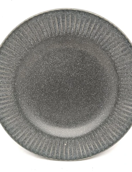 PLATO DE POSTRE D20CM GRIS MOTEADO BORDE LINEAS PLATO DE POSTRE D20CM GRIS MOTEADO BORDE LINEAS