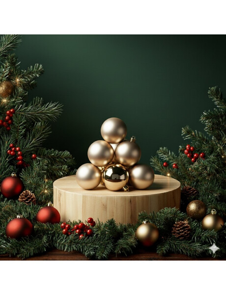 ESFERA BRILLANTE MATE 4CM X 6 UNID. CHAMPAGNE ESFERA BRILLANTE MATE 4CM X 6 UNID. CHAMPAGNE