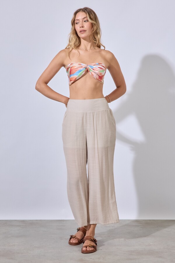 Pantalon Crop BEIGE