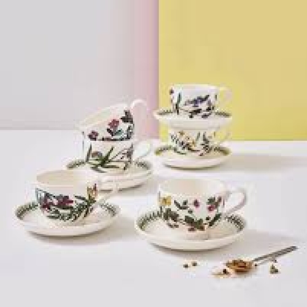 PORTMERION BOT GARDEN SET TAZA TE Y PLATITO X 6 PORTMERION BOT GARDEN SET TAZA TE Y PLATITO X 6