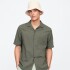 V-SS STANDARD LINEN COTTON RESORT COLLAR MESCULEN GREEN