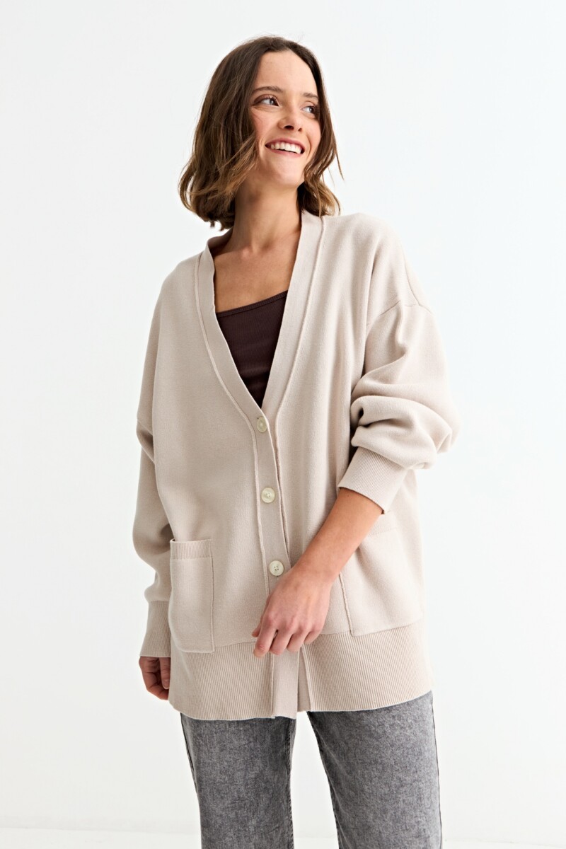 Cardigan oversized BEIGE