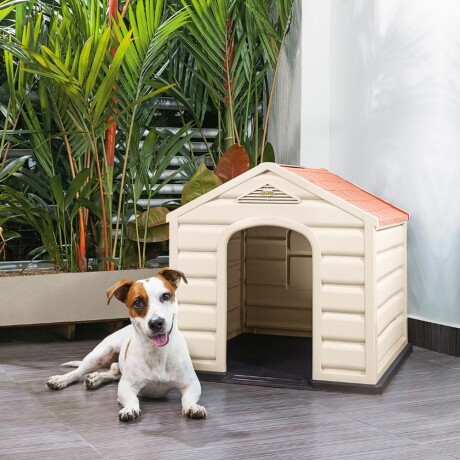 Casa Cucha Perro Pequeña en Plástico Rimax Interior Exterior Taupe