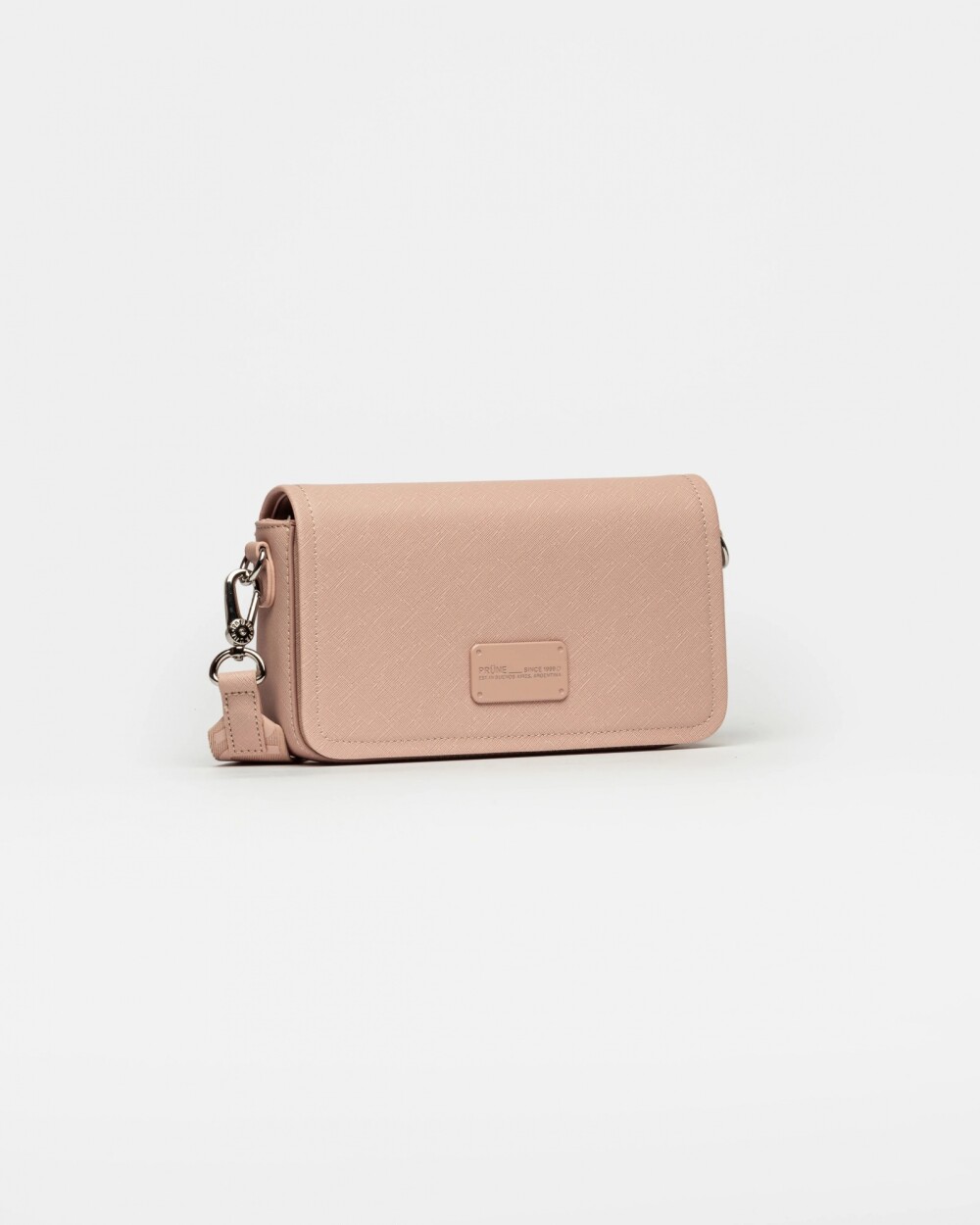 Bandolera The Flap Penny en efecto cuero saffiano Rosa
