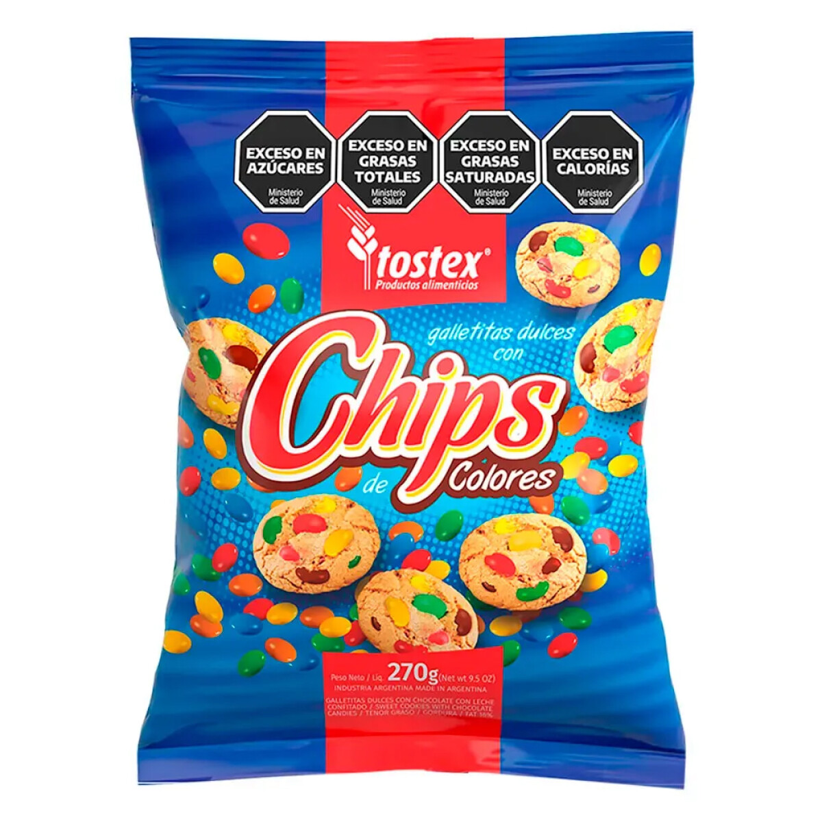 Galleta Tostex Chips 270 grs - Chips de Colores 