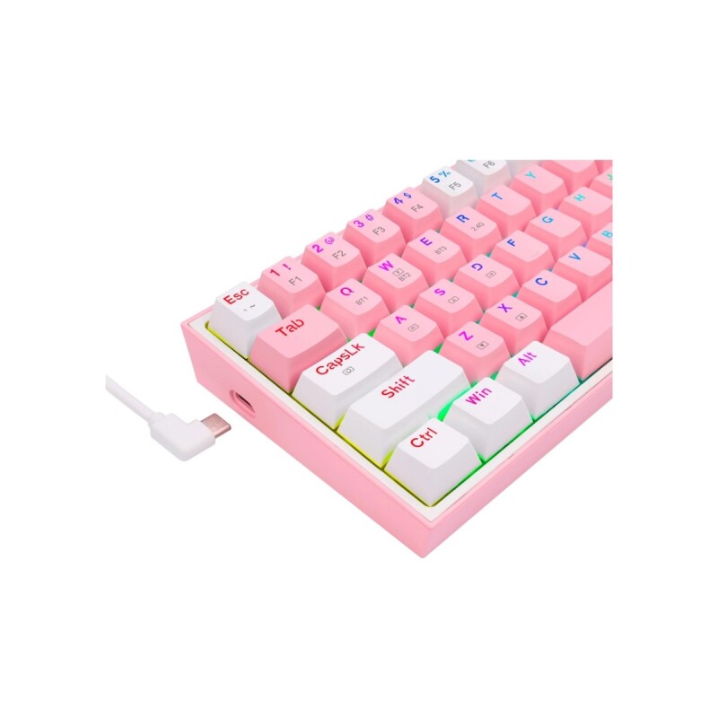 Teclado Redragon Fizz pro White/pink red switch spanish wireless K616-RGB Teclado Redragon Fizz pro White/pink red switch spanish wireless K616-RGB