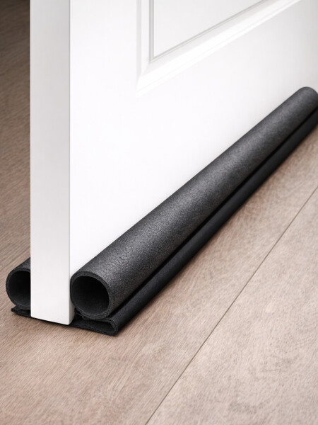 BURLETE DOBLE PARA PUERTA NEGRO