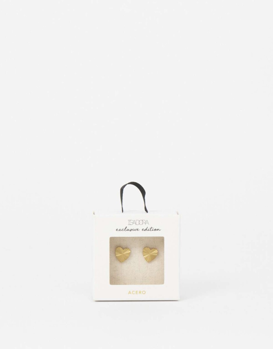 Aros Pasantes Acero Corazón - Dorado 