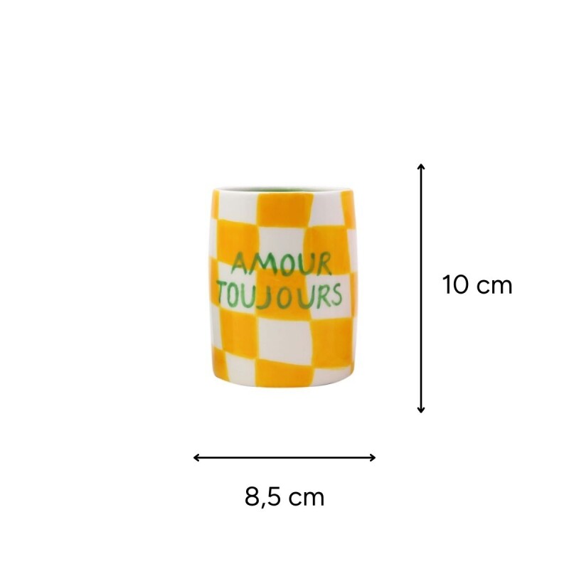 VC-QR Vaso De Cerámica 10cm Marca Que Rico - Amour