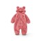 Body Bebé Abrigo Peluche Cierre Rosa