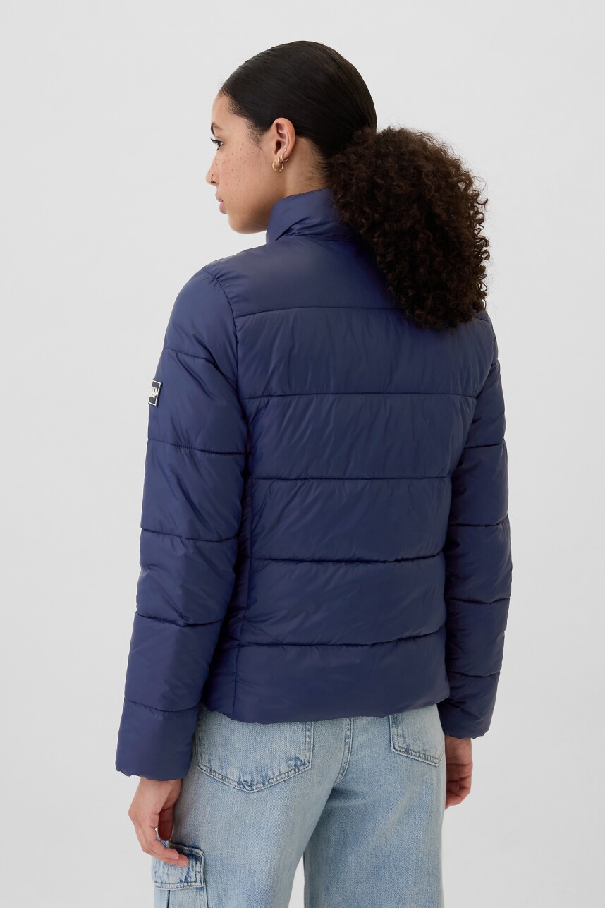 Campera Puffer Logo Gap Mujer Navy Uniform