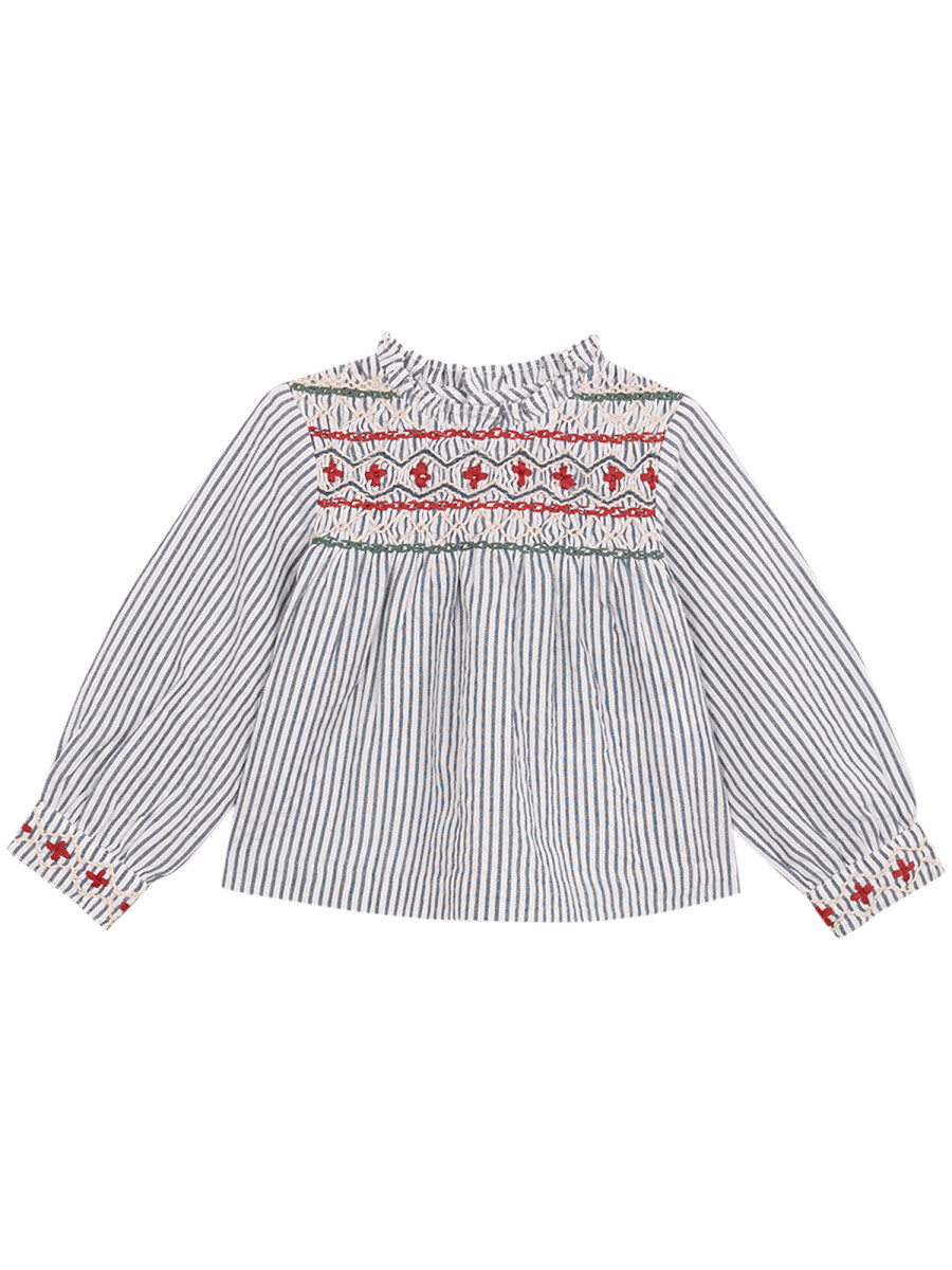 Blusa Con Nido De Abeja Turquesa Oscuro