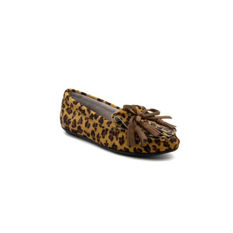 Mocasin Animal Print Camel