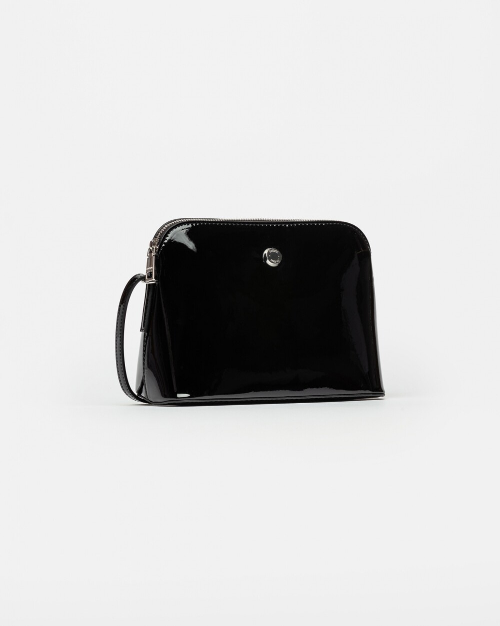 Bandolera Dyna En Efecto Cuero Charol Negro