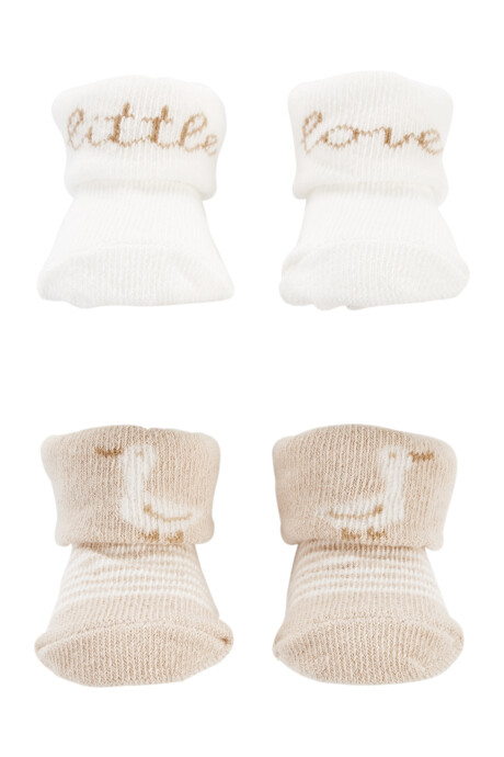 Pack dos pares de medias de algodón, diseño pato Sin color