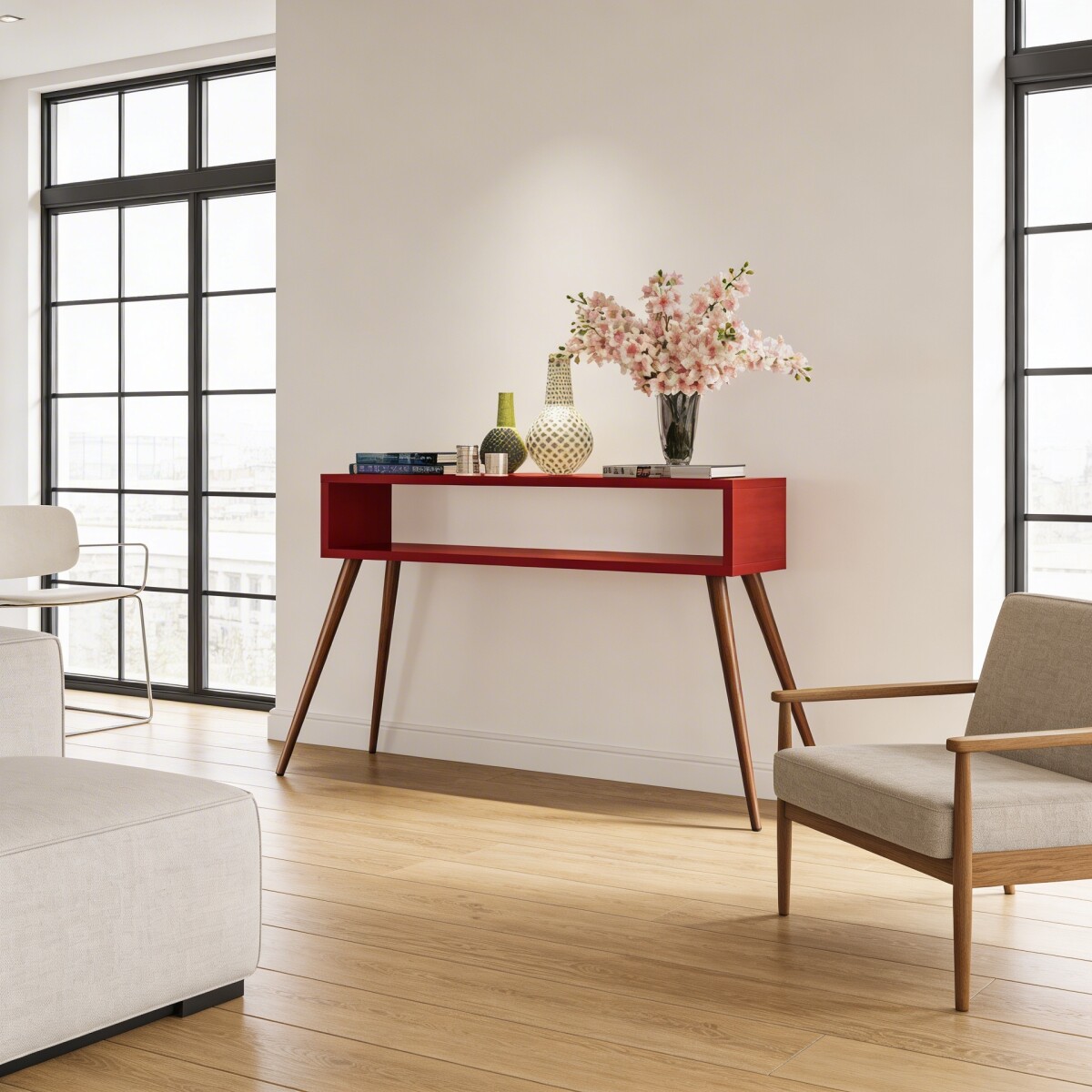 Aparador Moderno Quad 120cm - Rojo 