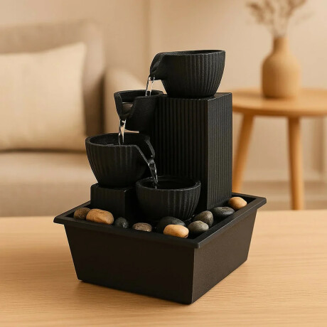 Fuente de Agua electrica cuencos facetados Negro