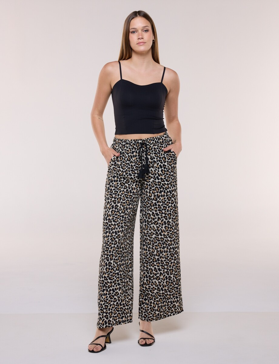 Pantalón Pull On Con Cordón - Multi/beige 
