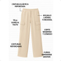 Pantalón Jogging Deportivo Tipo Cargo Beige