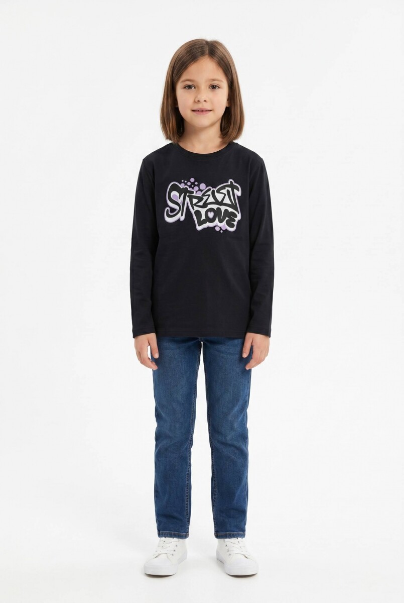 Camiseta manga larga - Negro 