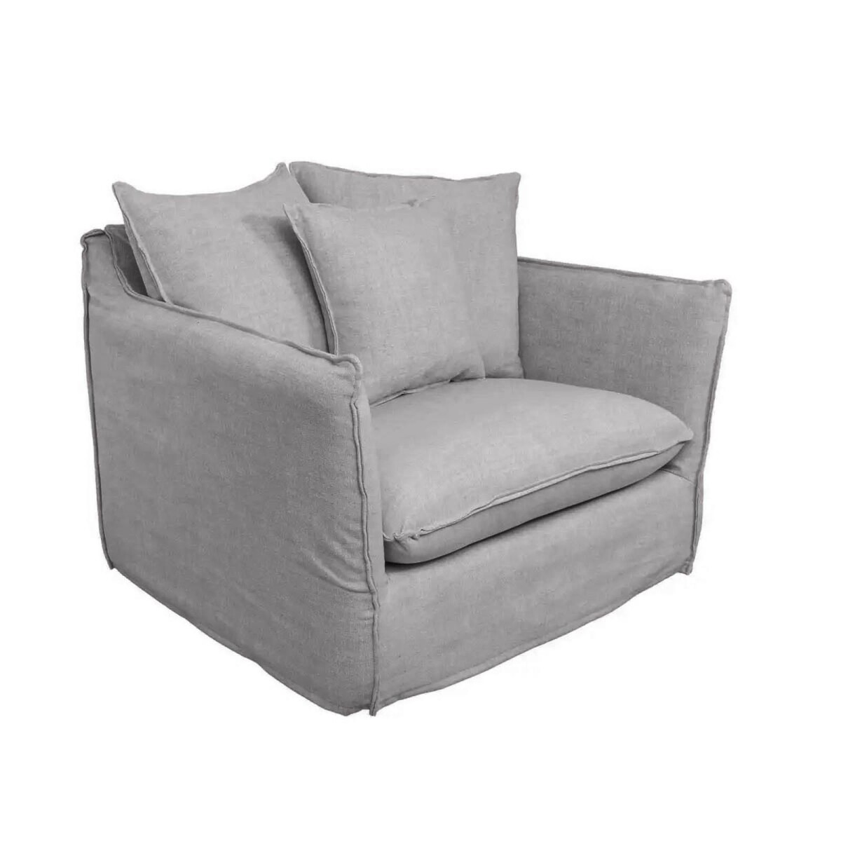 LOVESEAT FUNDA DESMONTABLE - 1 CUERPO TELA-PREMIUM GRIS BAHAMA 