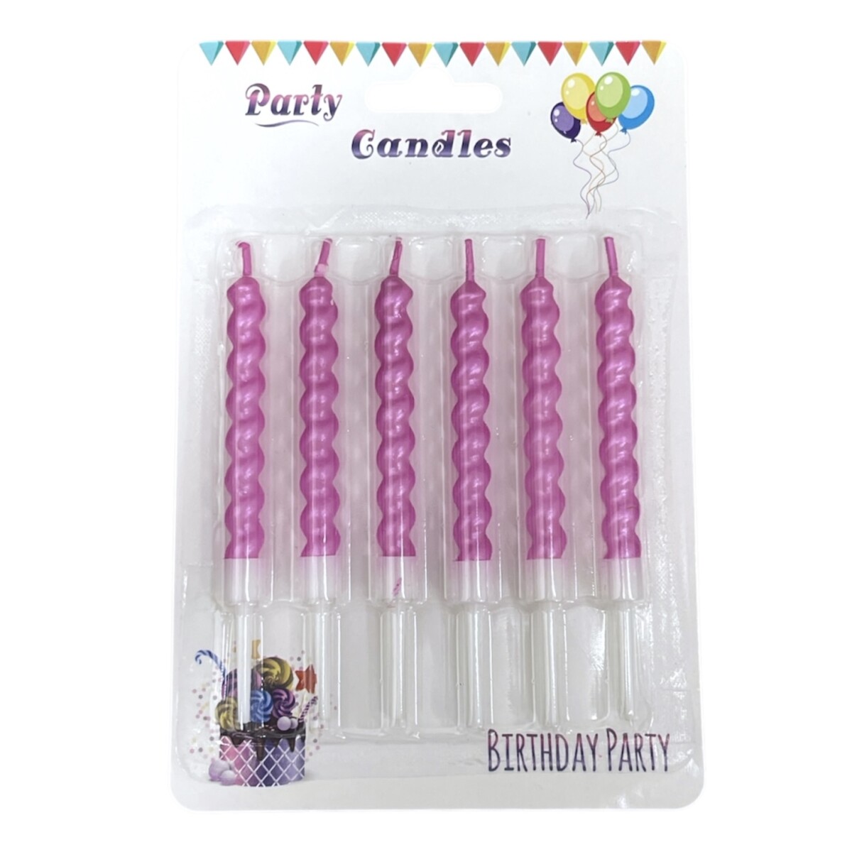 Velita Torneada x 6 - Rosada 