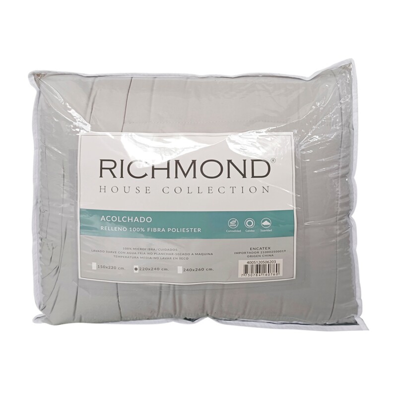 Acolchado 1 Plaza Richmond Plus Gris
