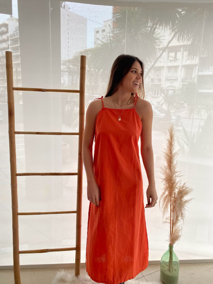 Vestido Lino coral 