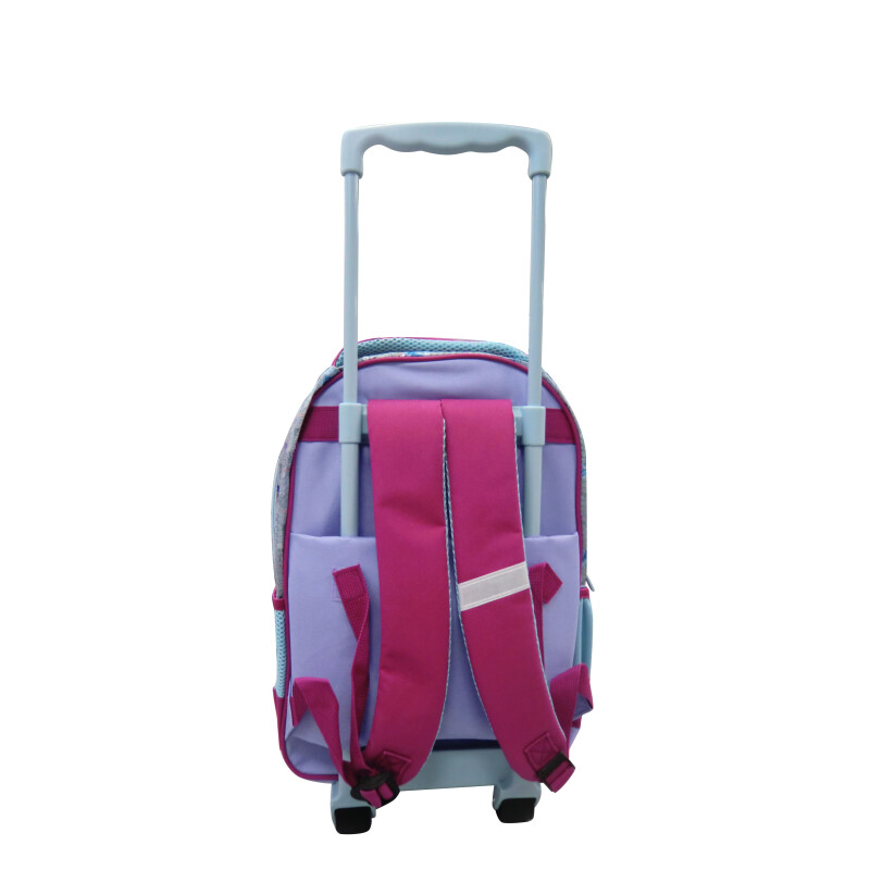 Mochila Disney Frozen con rueditas Celeste - Bordó