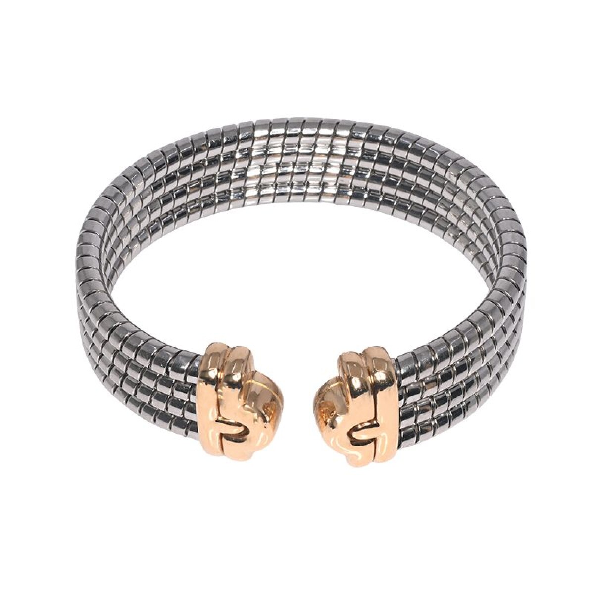 Pulsera Bulgari "Parentesi" oro amarillo 18 k y acero. 