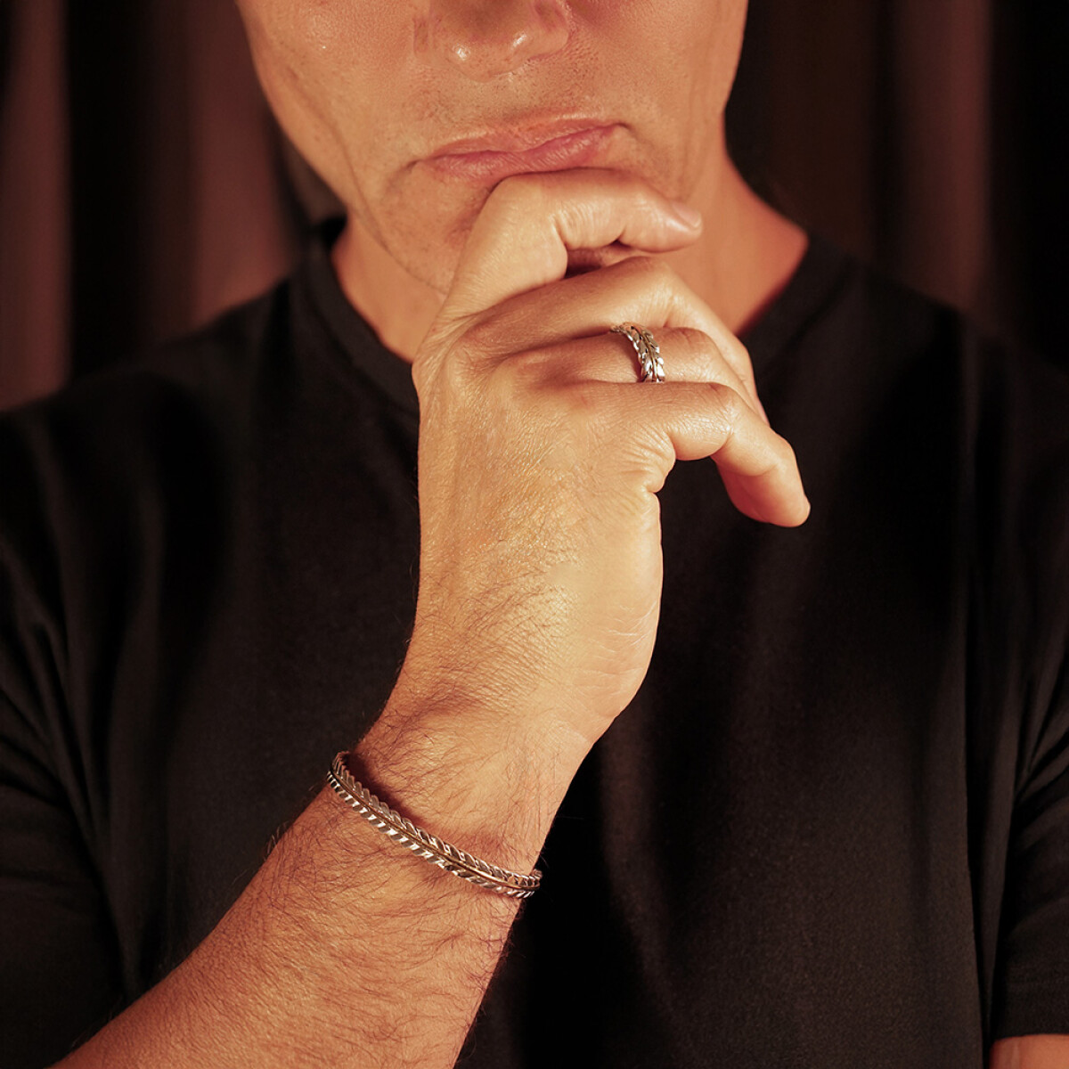 Pulsera de hombre Cesar de plata 925 y oro 18k 