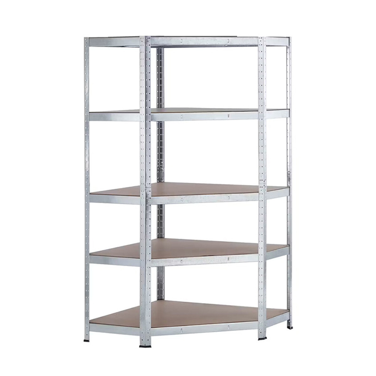 Estantería Metálica Esquinera Con Estantes De Mdf 180x90x40 cm Gris 